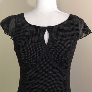 Ann Taylor 100% Silk Flutter Sleeve Polkadot Dress